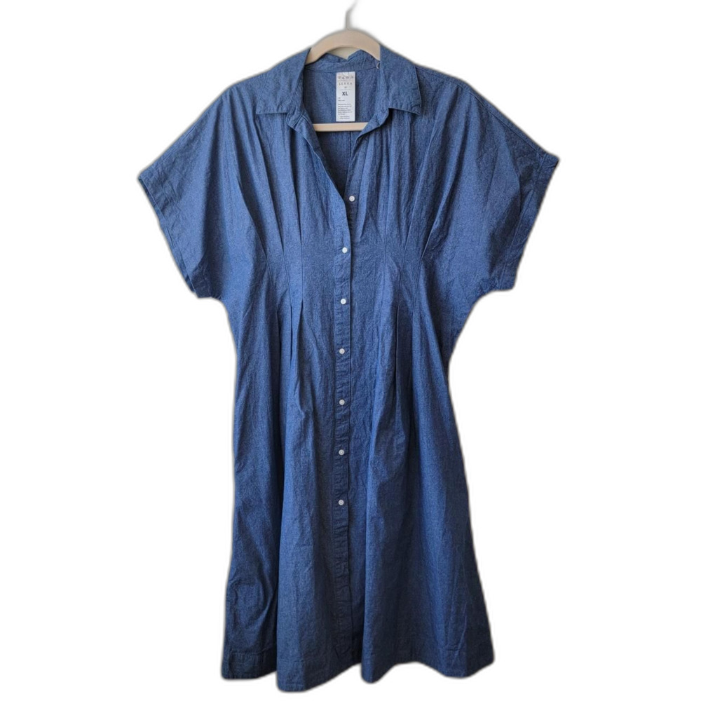 Serra Blue Denim Button Down Dress Size XL